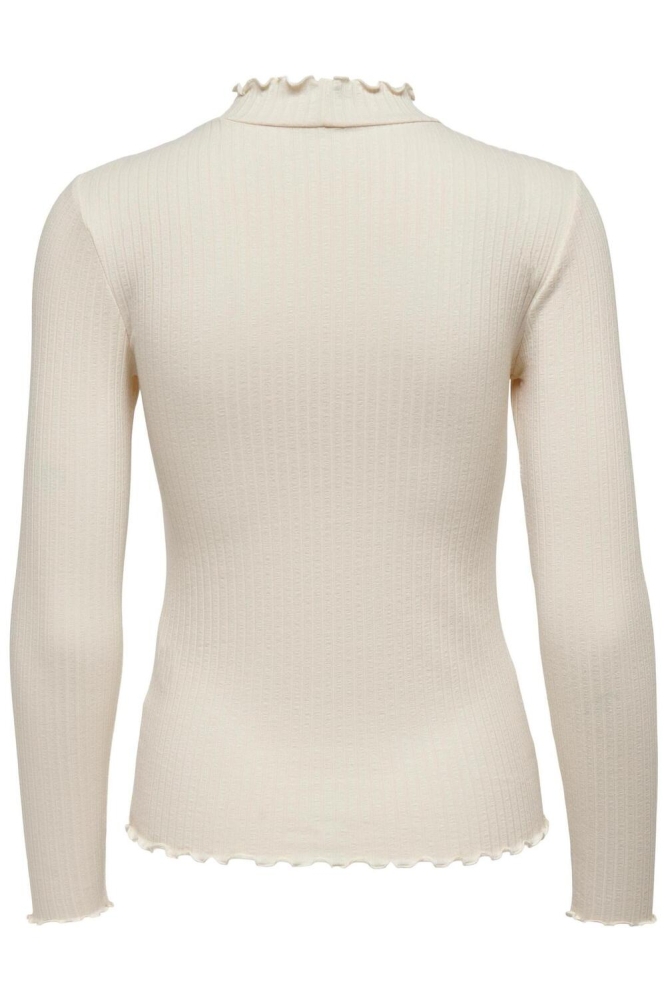 Jacqueline de Yong ecru dames t-shirt | Achteraanzicht