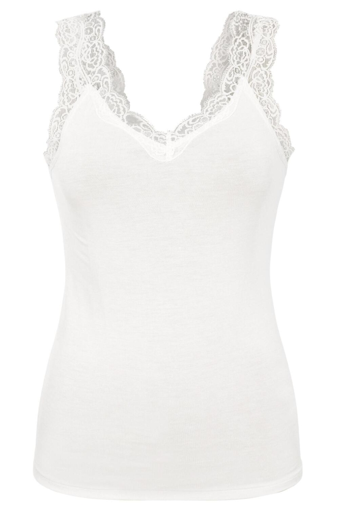 Pieces witte dames top | Vooraanzicht