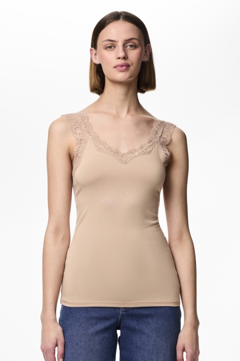 Pieces taupe dames top | Model