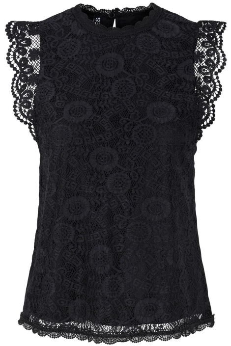 Pieces zwarte dames top | Vooraanzicht