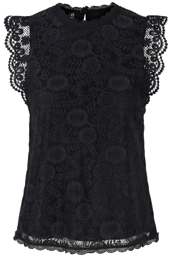 Pieces zwarte dames top | Vooraanzicht
