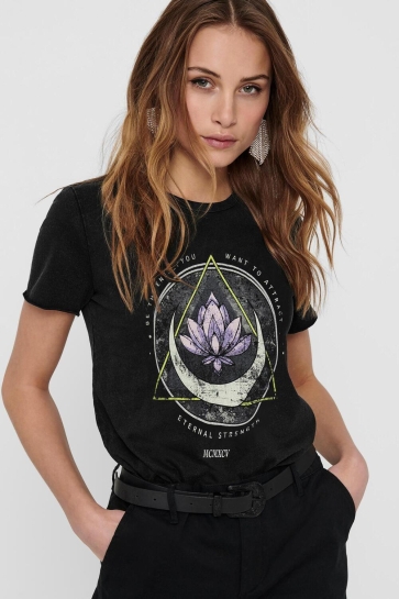 Only onllucy reg s/s top jrs noos Zwart