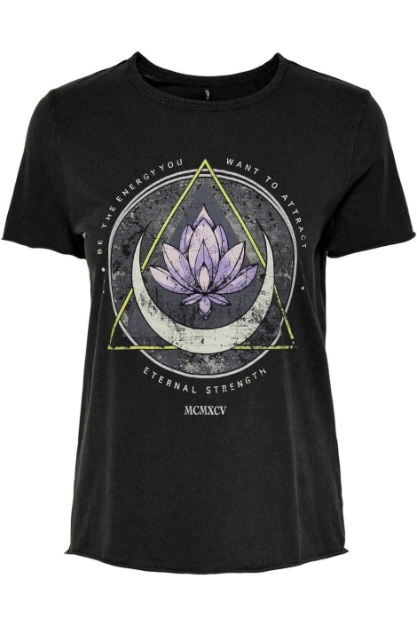 Only zwarte dames t-shirt | Vooraanzicht