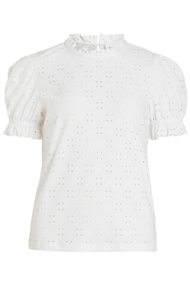 Vila witte dames t-shirt | Vooraanzicht