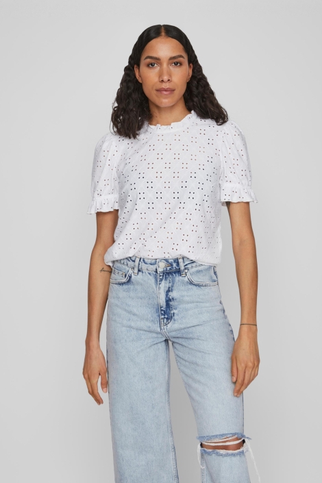 Vila witte dames t-shirt | Model