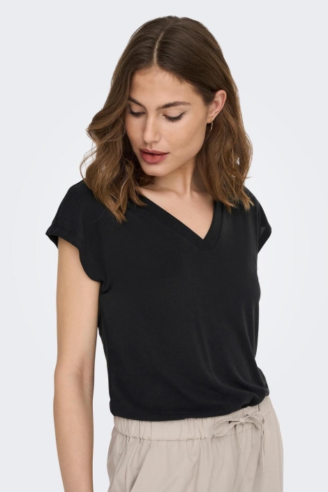 Only zwarte dames t-shirt | Close up