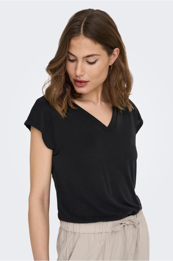 Only zwarte dames t-shirt | Close up