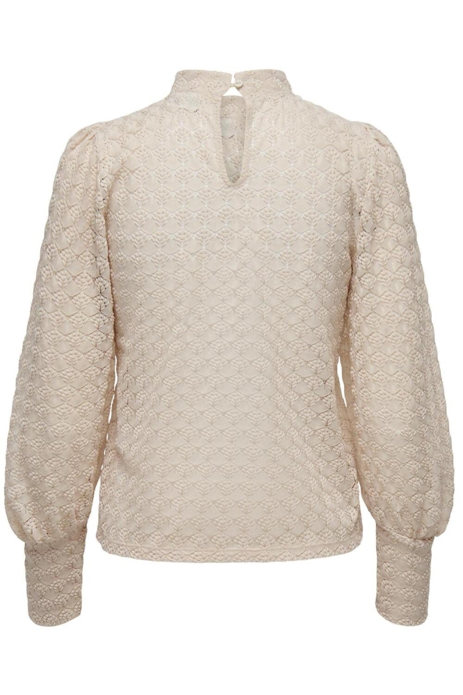 Jacqueline de Yong ecru dames t-shirt | Achteraanzicht