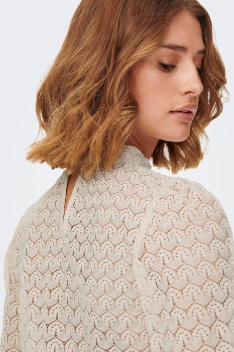 Jacqueline de Yong ecru dames t-shirt | Close up