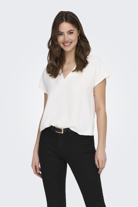 Jacqueline de Yong ecru dames t-shirt | Model