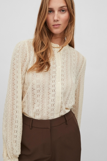 Vila VICHIKKA LACE L/S SHIRT- NOOS 14082977 Birch