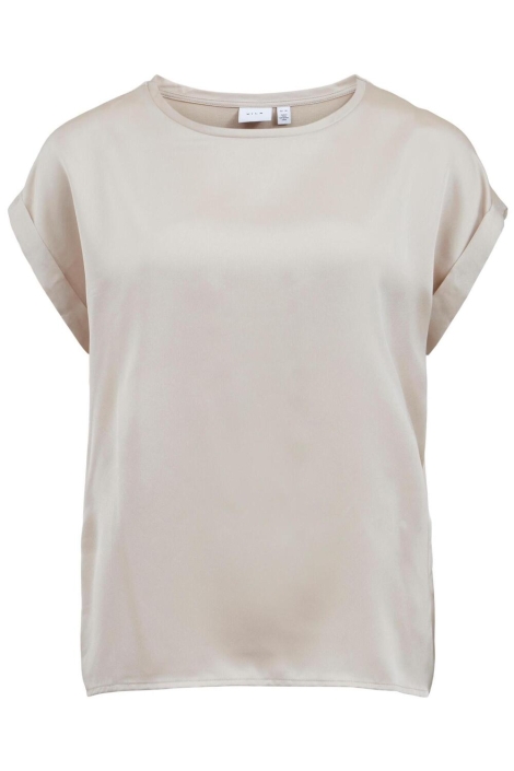 Vila beige dames t-shirt | Vooraanzicht