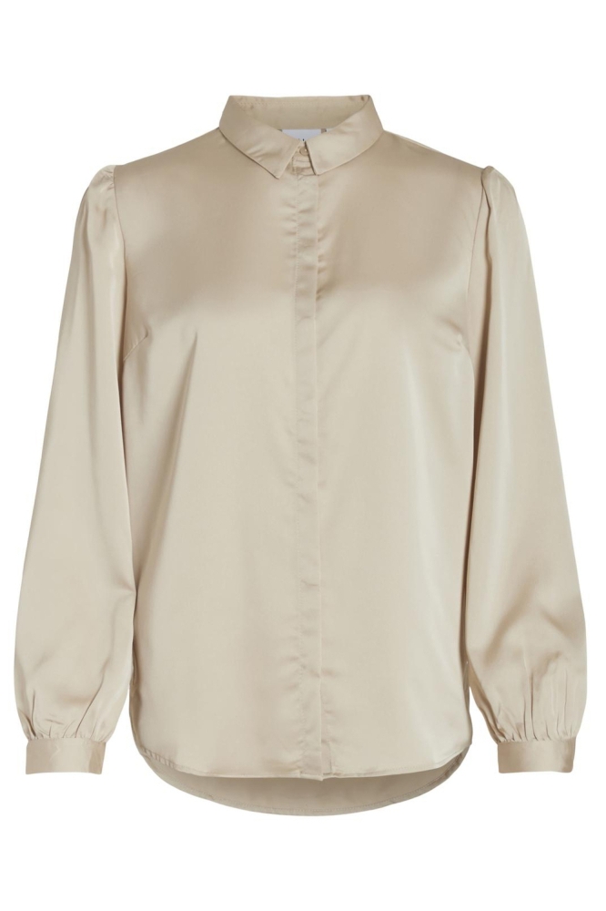 Vila beige dames blouse | Vooraanzicht