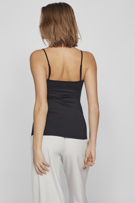 Vila zwarte dames top | Model achteraanzicht