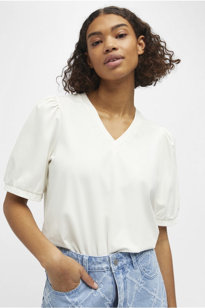 Object witte dames t-shirt | Model vooraanzicht