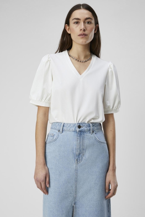 Object witte dames t-shirt | Model vooraanzicht