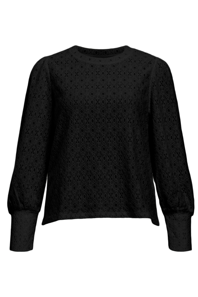 Object zwarte dames blouse | Vooraanzicht