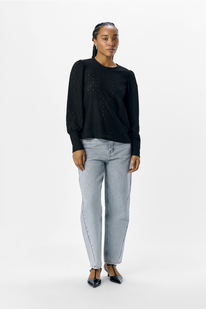 Object zwarte dames blouse | Model