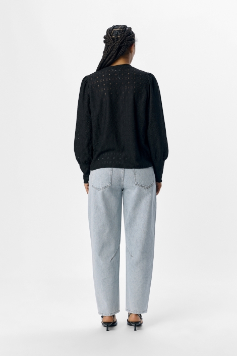 Object zwarte dames blouse | Model