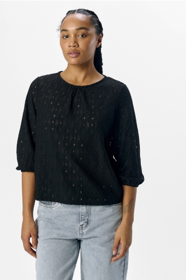 Object T-shirt OBJLAILA 3/4 RE TOP NOOS 23045724 BLACK