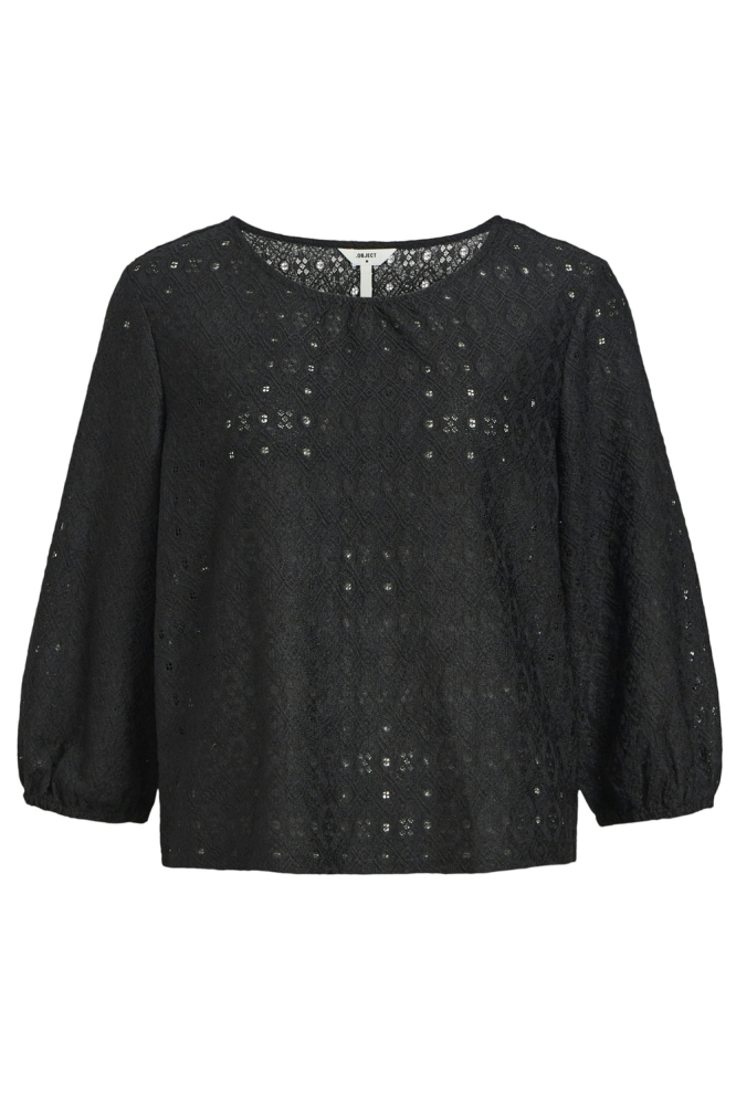 Object zwarte dames t-shirt | Vooraanzicht