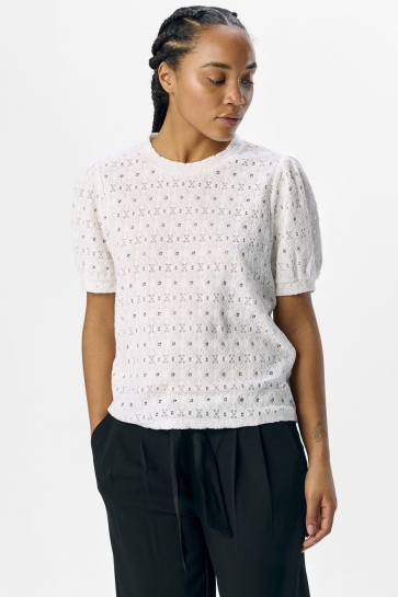 Object T-shirt OBJLAILA S/S RE TOP NOOS 23045729 Cloud dancer