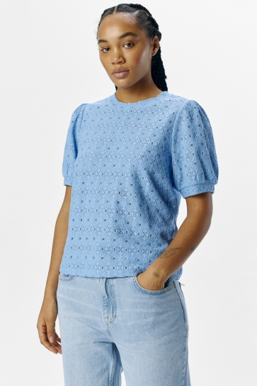 Object T-shirt OBJLAILA S/S RE TOP NOOS 23045729 CORNFLOWER BLUE