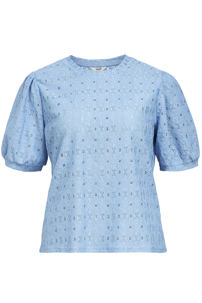 Object blauwe dames t-shirt | Vooraanzicht