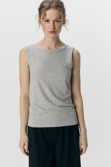 Object Top OBJJAMIE S/L SLI TANK TOP NOOS 23045692 LIGHT GREY MELANGE