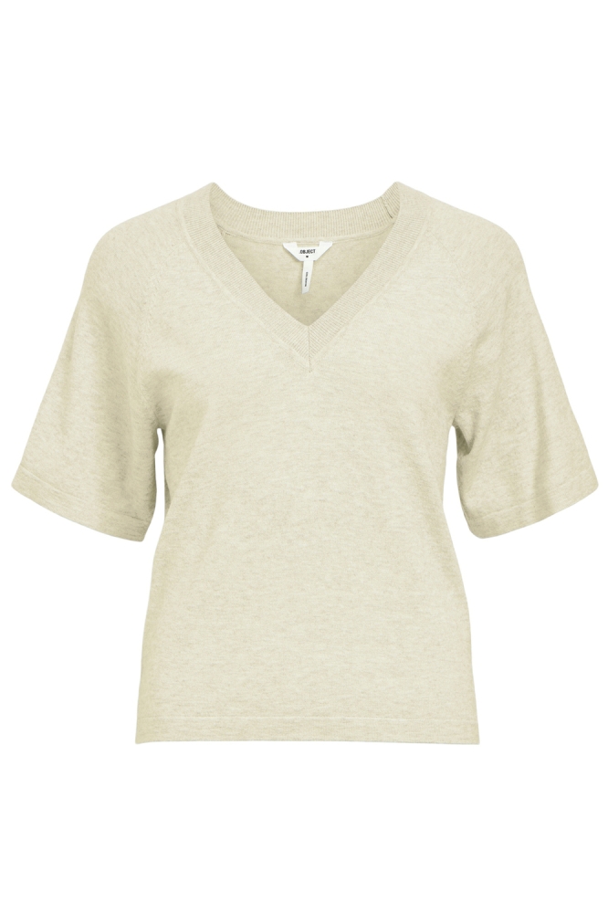 Object beige dames trui | Vooraanzicht