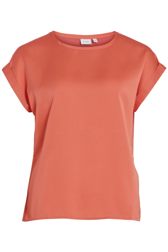 Vila oranje dames t-shirt | Vooraanzicht