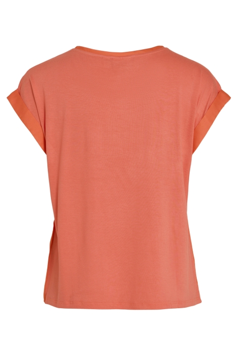 Vila oranje dames t-shirt | Achteraanzicht