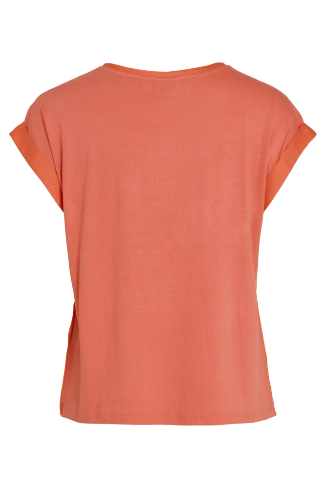 Vila oranje dames t-shirt | Achteraanzicht