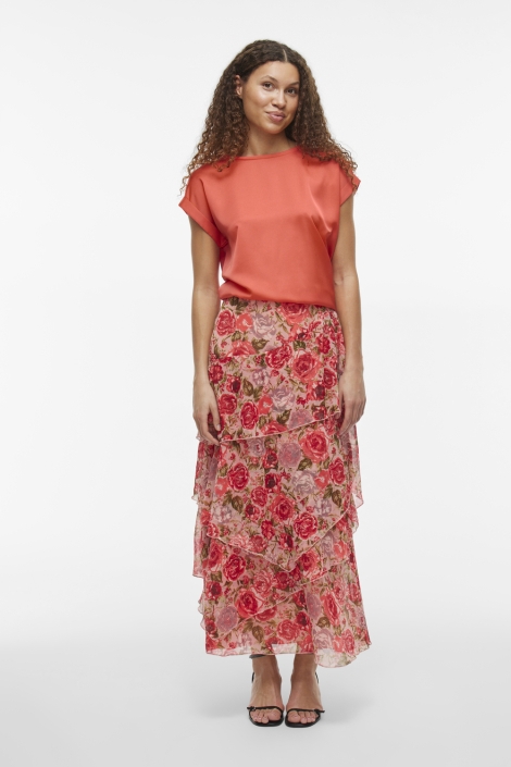 Vila oranje dames t-shirt | Model