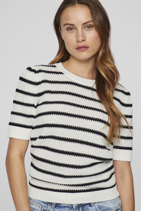 Vila witte dames t-shirt | Close up