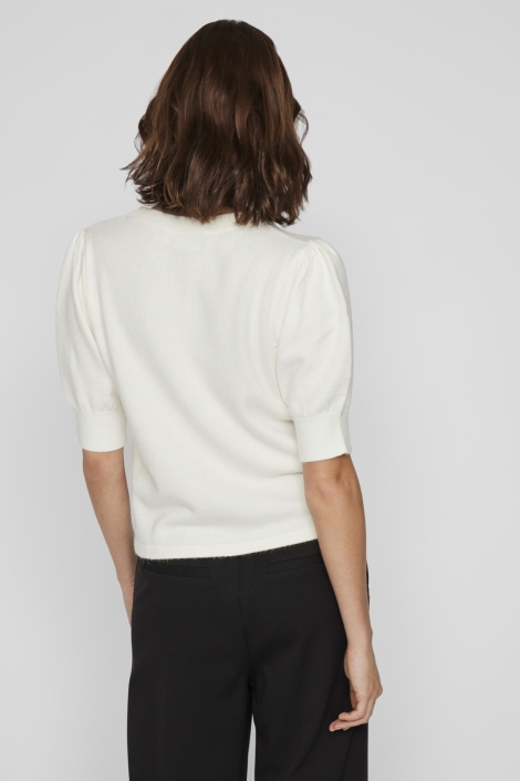 Vila ecru dames trui | Model achteraanzicht