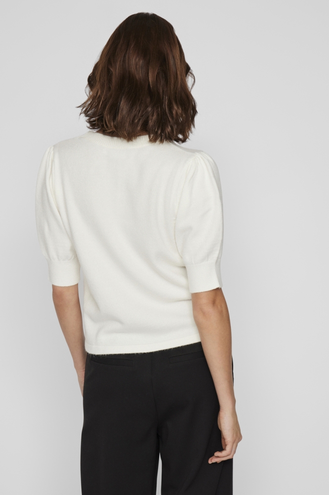 Vila ecru dames trui | Model achteraanzicht