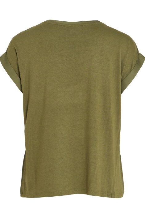 Vila groene dames t-shirt | Achteraanzicht