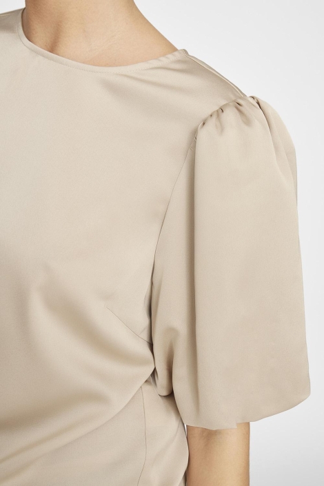 Vila beige dames t-shirt | Close up