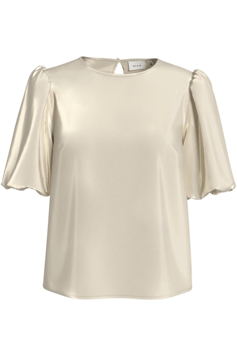 Vila beige dames t-shirt | Vooraanzicht