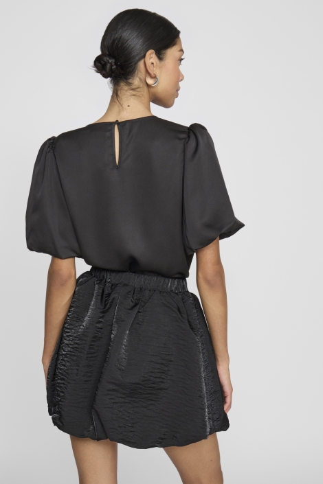 Vila zwarte dames t-shirt | Model achteraanzicht