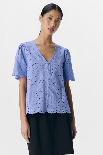 Object Blouse OBJBITTEN S/S RE V-NECK TOP DIV 23046824 Jacaranda