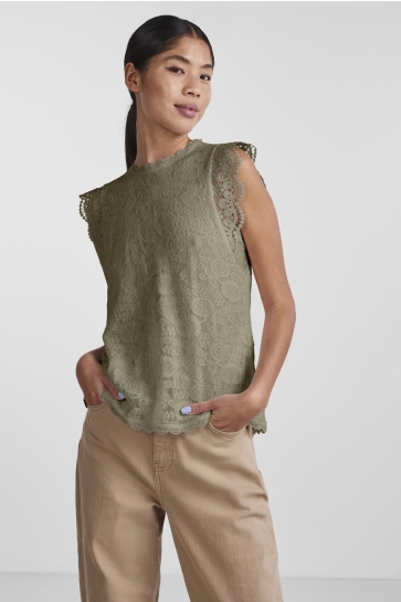 Pieces Top PCOLLINE SL LACE TOP WVN NOOS 17120454 MERMAID