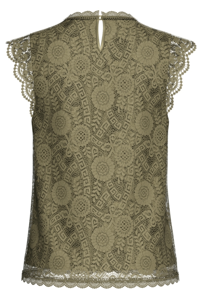 Pieces groene dames top | Achteraanzicht