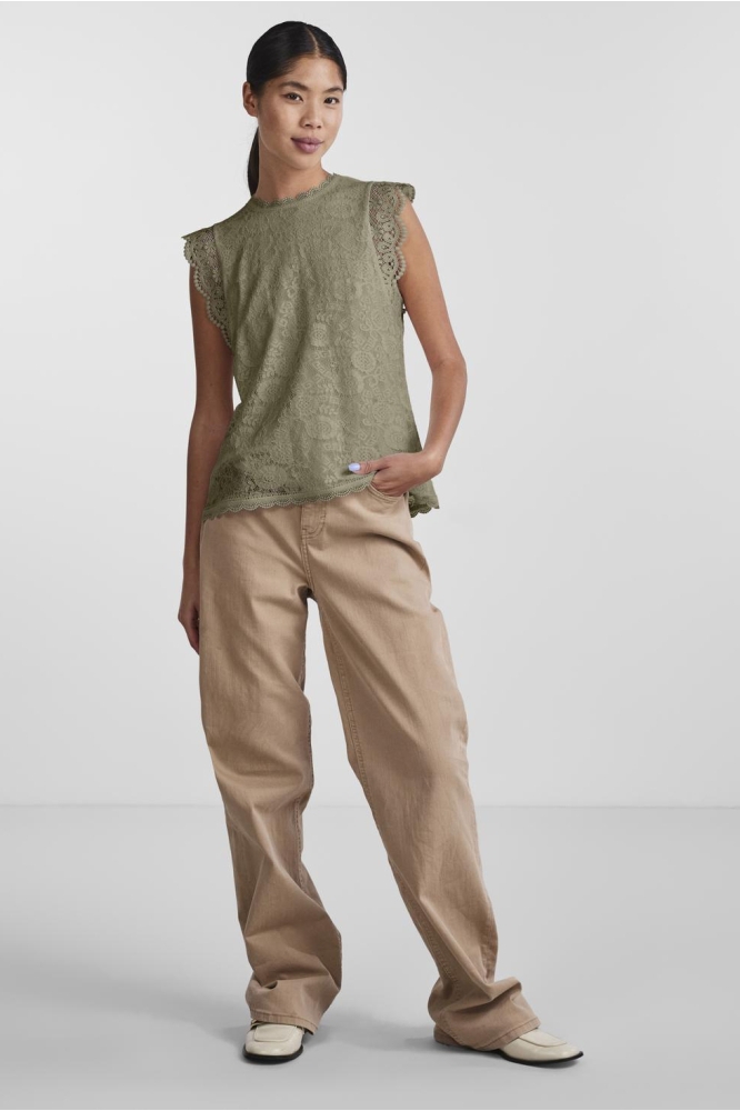 Pieces groene dames top | Model