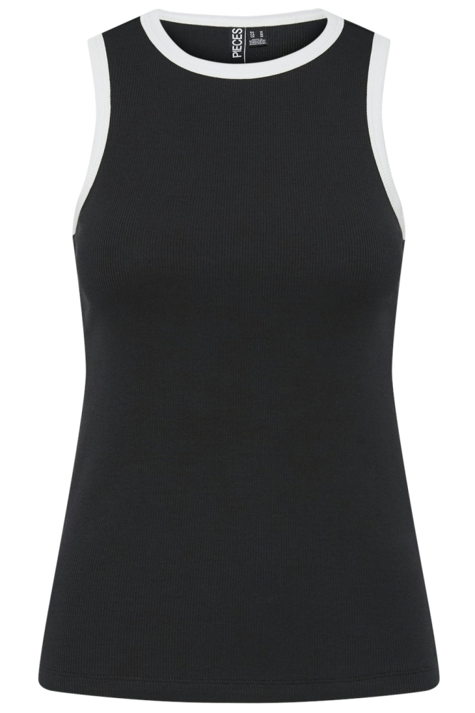Pieces zwarte dames top | Vooraanzicht