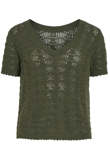 Vila VICOBY V-NECK S/S KNIT TOP 14107039 DEEP DEPTHS