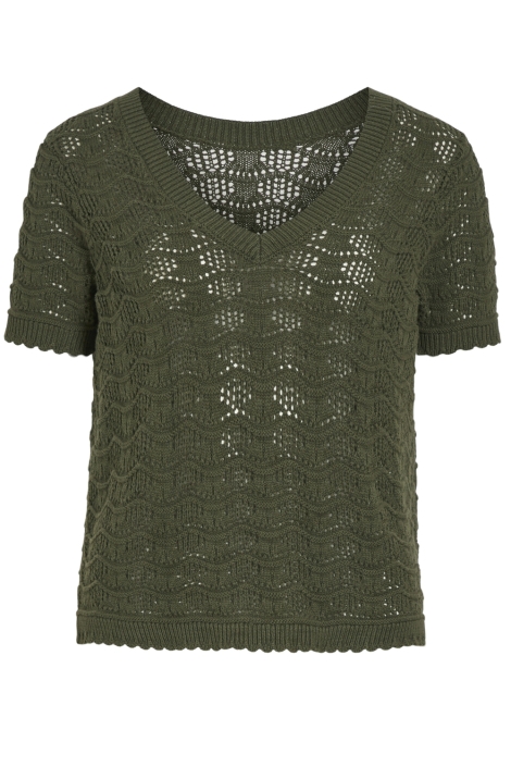 Vila groene dames t-shirt | Vooraanzicht