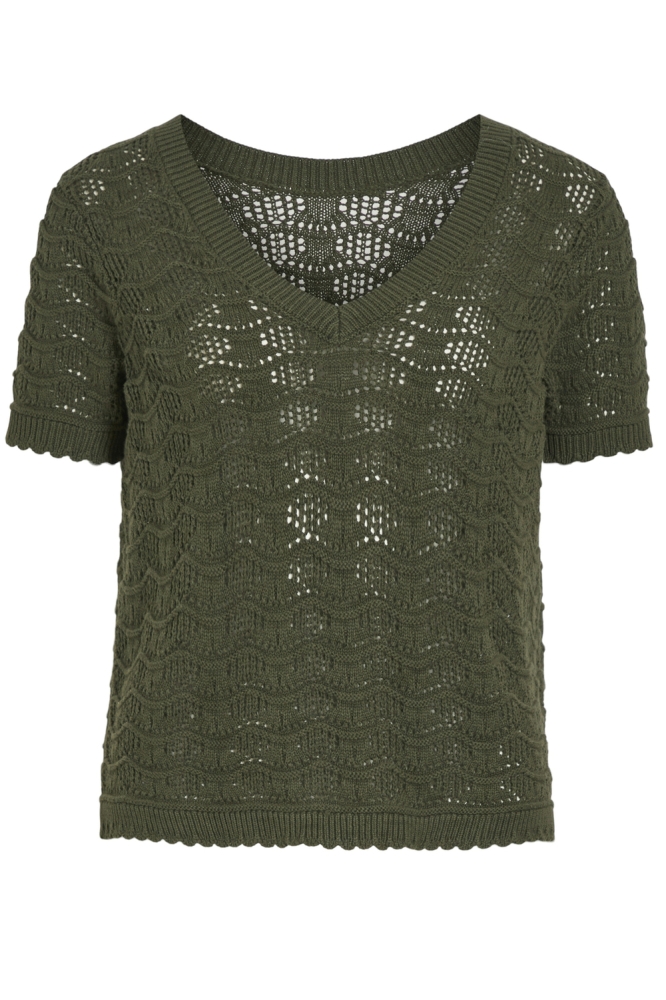 Vila groene dames t-shirt | Vooraanzicht