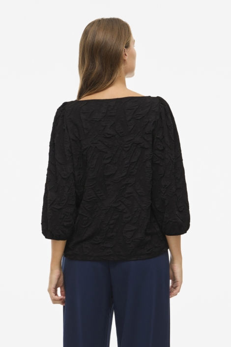 Vila zwarte dames t-shirt | Model achteraanzicht